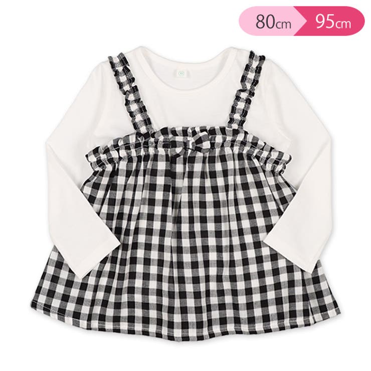 ガーゼ格子柄 キャミレイヤード風長袖tシャツ 品番 Nmyk 西松屋 ニシマツヤ のキッズファッション通販 Shoplist ショップリスト