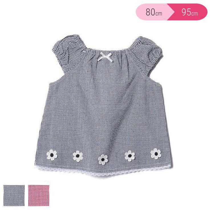 裾花レースギンガムスモックtシャツ 品番 Nmyk 西松屋 ニシマツヤ のキッズファッション通販 Shoplist ショップリスト