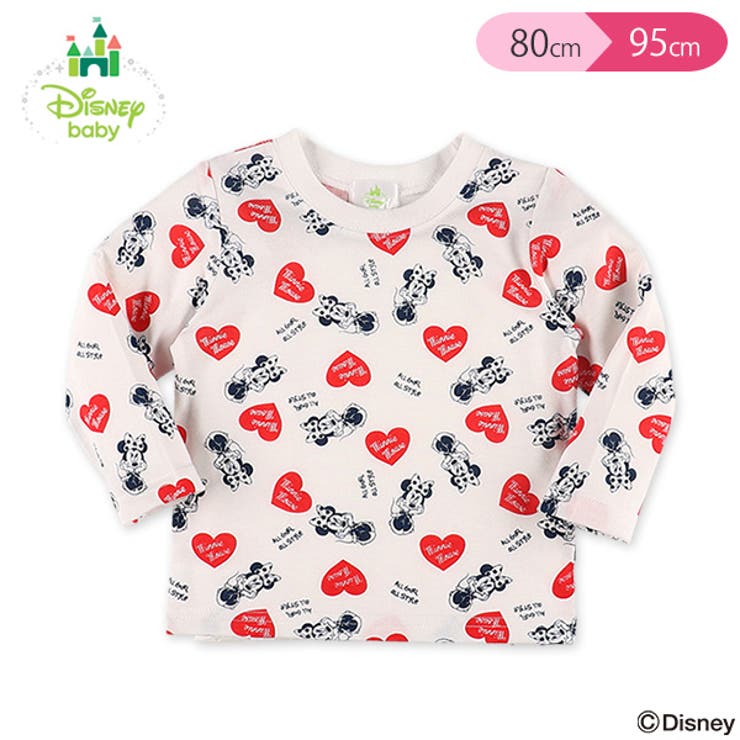 ディズニー ミニーハート総柄長袖tシャツ 品番 Nmyk 西松屋 ニシマツヤ のキッズ ファッション通販 Shoplist ショップリスト