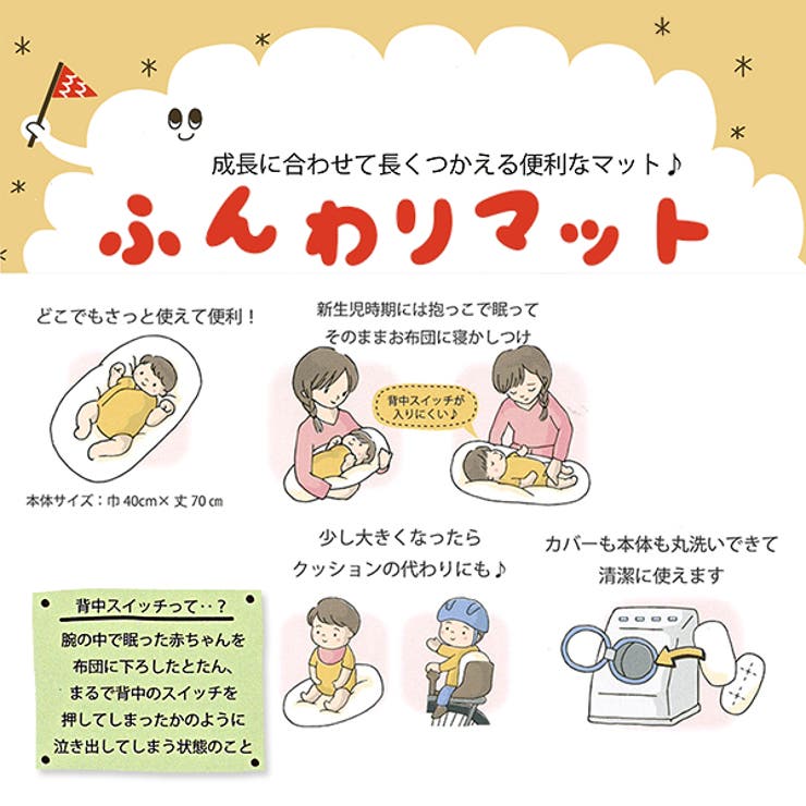 ふんわりマット ボーダー お昼寝 ベビー 赤ちゃん クッション 品番 Nmyk 西松屋 ニシマツヤ のキッズファッション通販 Shoplist ショップリスト