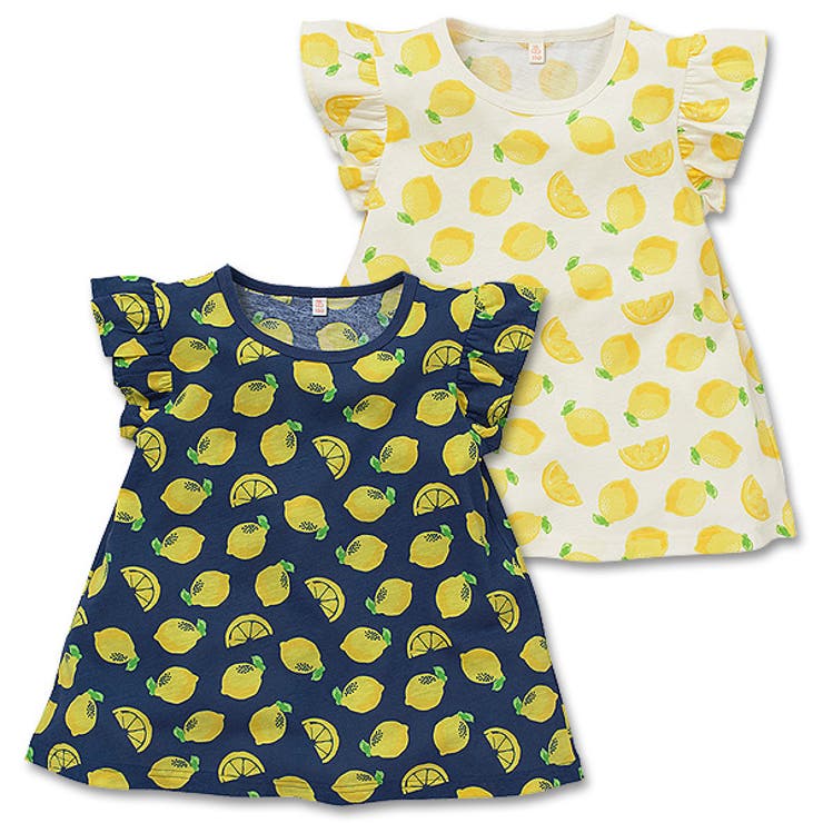 レモン総柄ａラインフレンチtシャツ 品番 Nmyk 西松屋 ニシマツヤ のキッズファッション通販 Shoplist ショップリスト