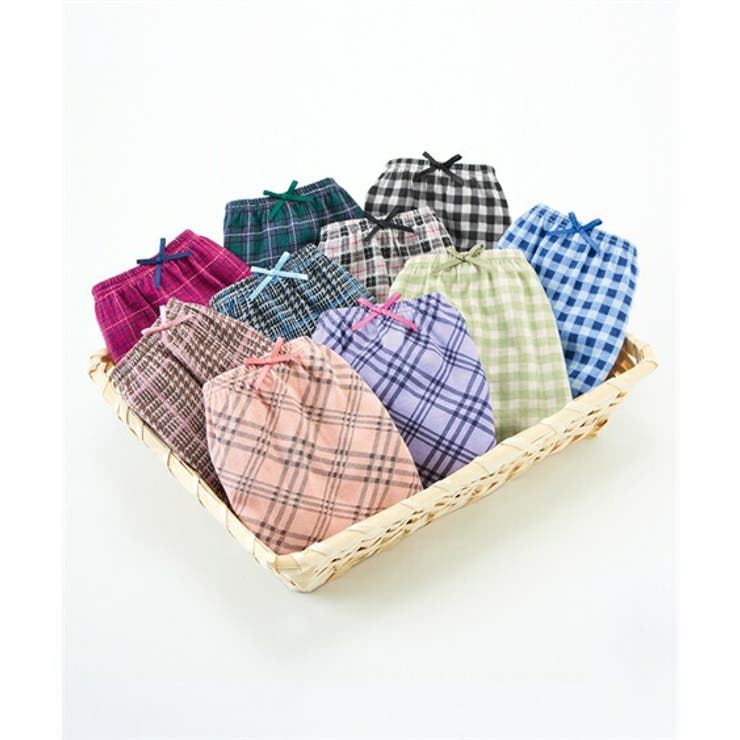 チェック柄 | 綿１００％プリント ゴムが肌側にあたらないショーツ１０枚組 | nissen