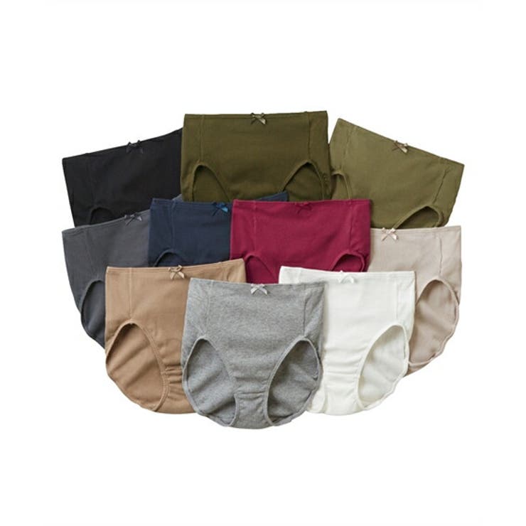 ベーシックカラー | 綿１００％リブ ゴムが肌側にあたらない深ばき丈ショーツ１０枚組 | nissen