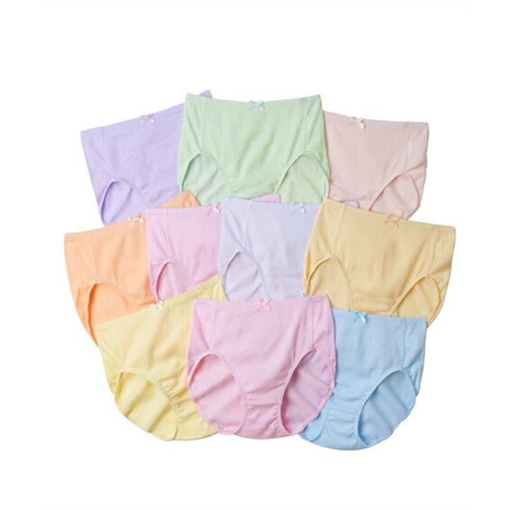 パステルカラー | 綿１００％リブ ゴムが肌側にあたらない深ばき丈ショーツ１０枚組 | nissen