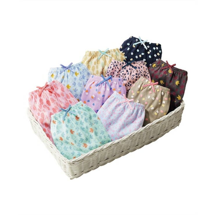 北欧柄 | 綿１００％プリント ゴムが肌側にあたらない深ばき丈ショーツ１０枚組 | nissen