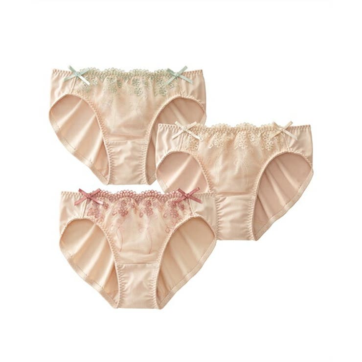 ミルキーベージュ3枚組 | ショーツ フラワーレース コーディネートショーツ | nissen