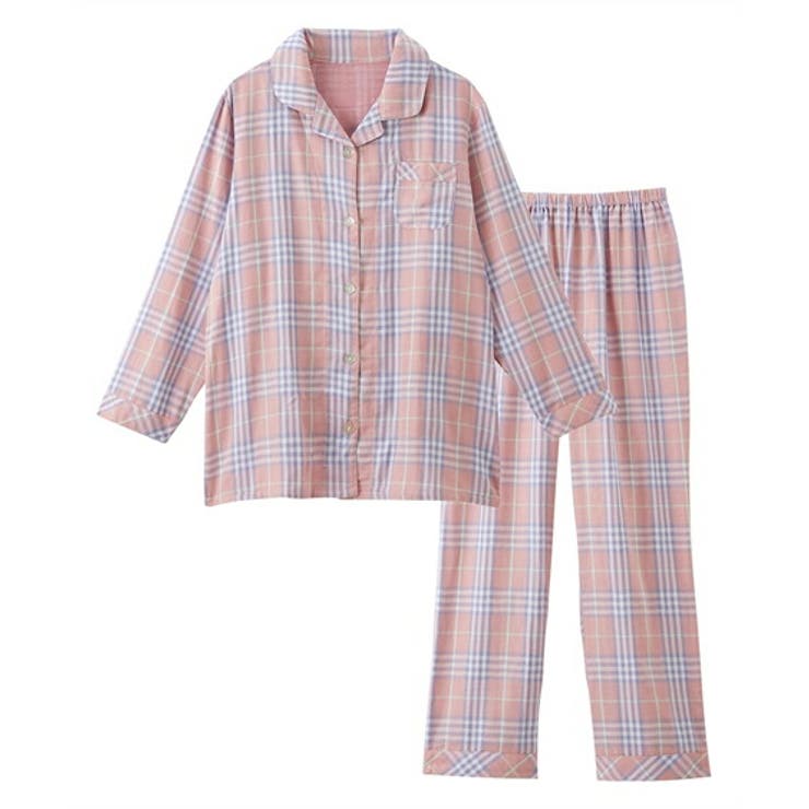 ピンク系チェック | パジャマ ルームウェア 綿100％ | nissen
