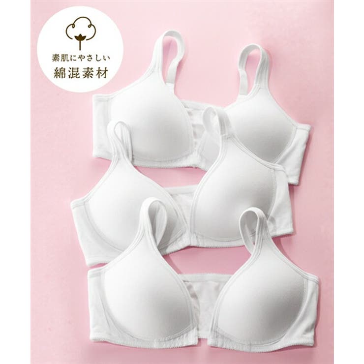 S/M/L 綿混ノンワイヤーフロントホックシームレスハーフトップ3 S/M/L 綿混ノンワイヤーフロントホックシームレスハーフトップ3