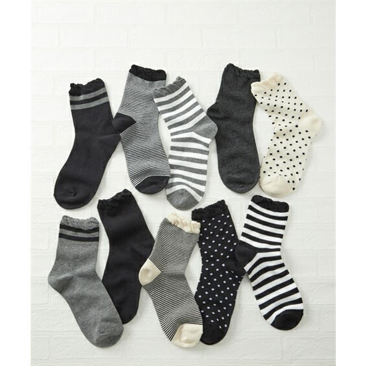 足口ゆったりベーシッククルーソックス１０足組 | nissen | 詳細画像12 