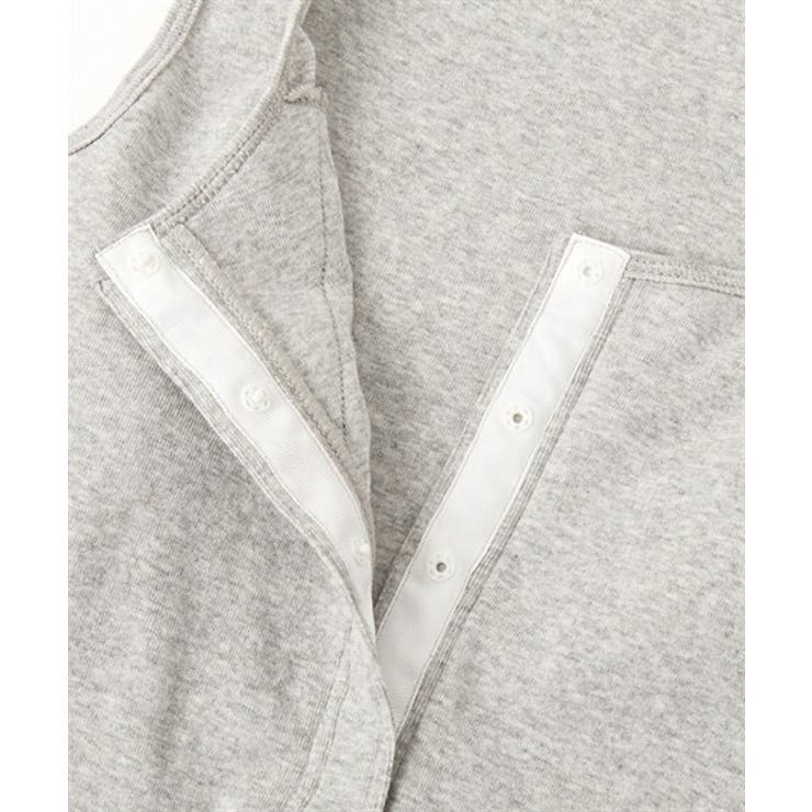 綿１００％ソフトカップ付前あき丈長めタンクトップ | nissen | 詳細画像13 