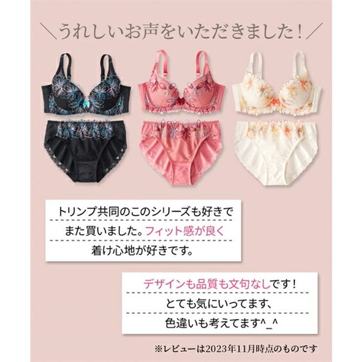 品揃え豊富で 脇高刺しゅうレースブラジャーショーツセット（コスモス 下着・アンダーウェア
