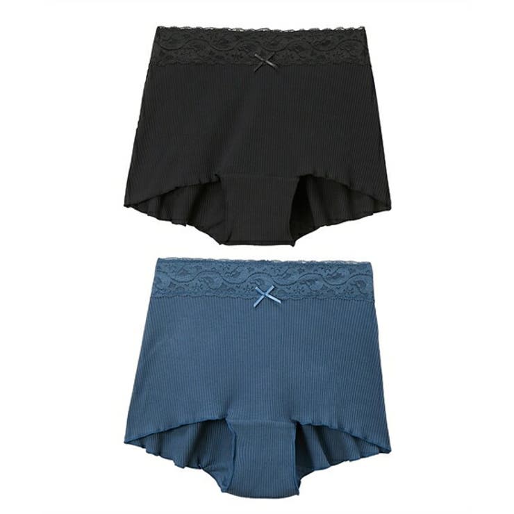 黒+アンティークネイビー(P) | ショーツ 大きいサイズ まるでＮＯパン | nissen