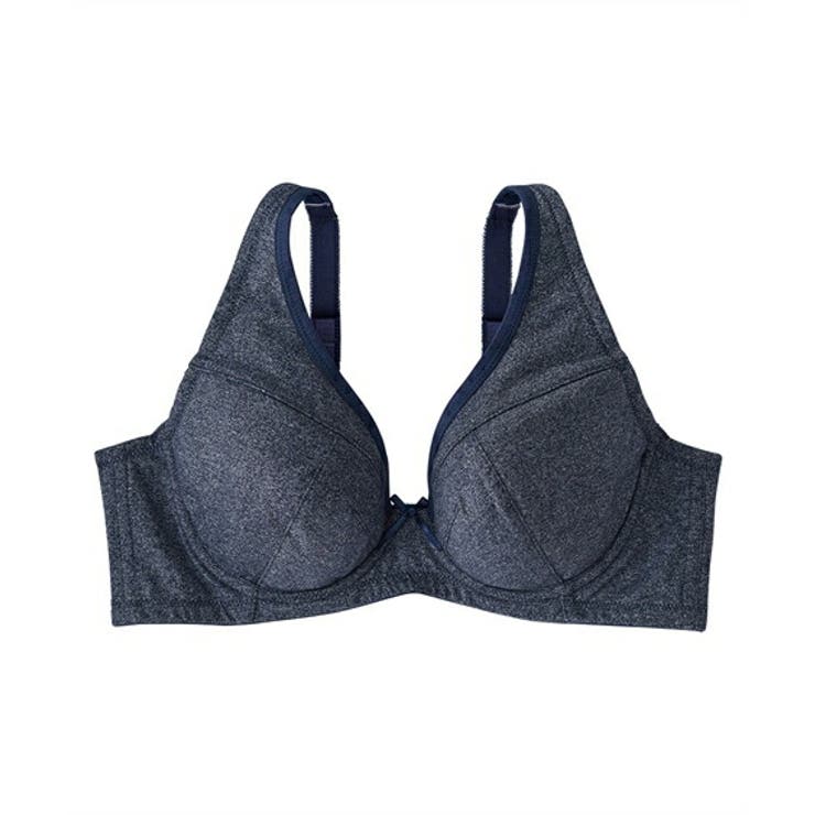 ナイトネイビー杢 | ブラジャー 素肌にやさしい 綿混 | nissen