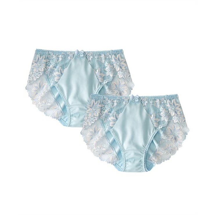 サックス×オフホワイト | ショーツ 大きいサイズ ニッセン | nissen