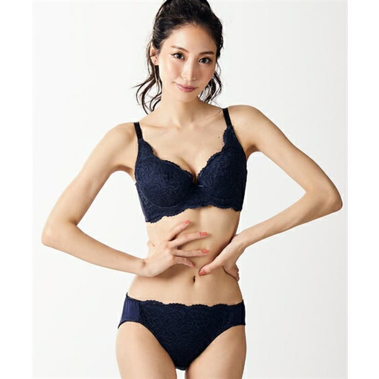 リッチメイク脇高ブラジャーショーツセット(ボタニカル編み リッチメイク脇高ブラジャーショーツセット(ボタニカル編み