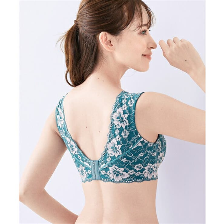 タンクライクな脇背中高すっきり総レースフルカップブラジャー