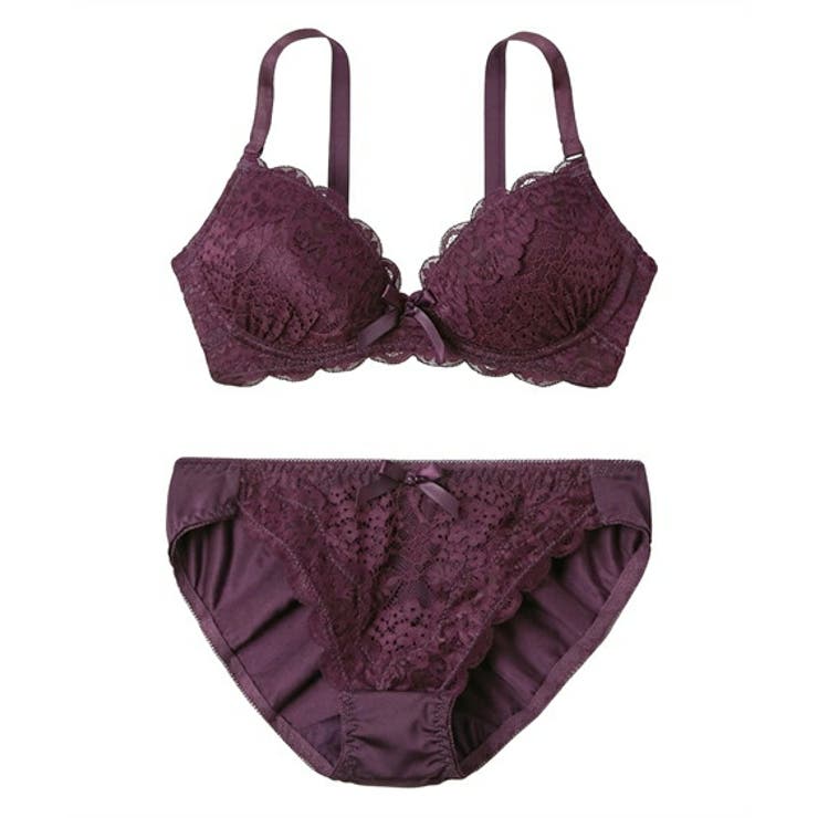 パープル | ブラショーツセット ダークカラー フロント | nissen