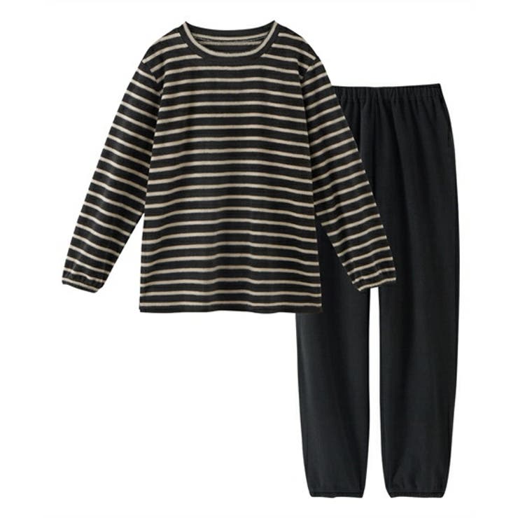 黒×ベージュボーダー | パジャマ ルームウェア 大きいサイズ | nissen