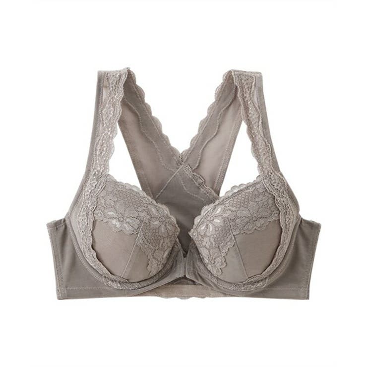 グレージュ | ブラジャー 肩ひも太め バッククロス | nissen