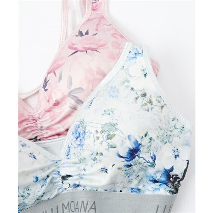 フラワープリント ハーフトップブラジャーショーツセット[品番