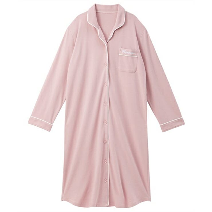 ピンク | 綿１００％やわらかスムースルームシャツワンピース | nissen