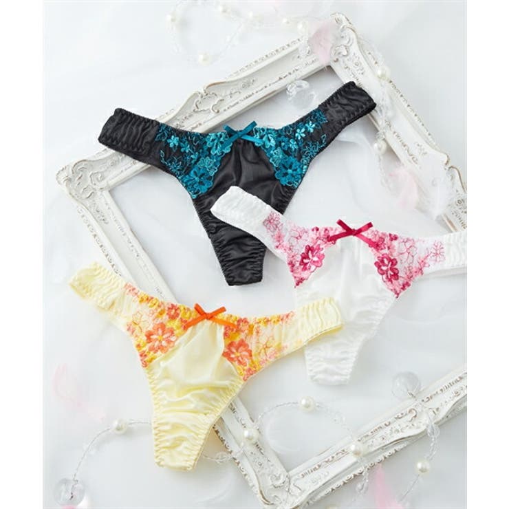 4L/5L)フェアリー フラワーシャワーTバックショーツ3枚組[品番