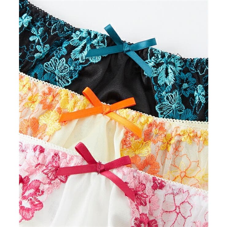 4L/5L)フェアリー フラワーシャワーTバックショーツ3枚組[品番