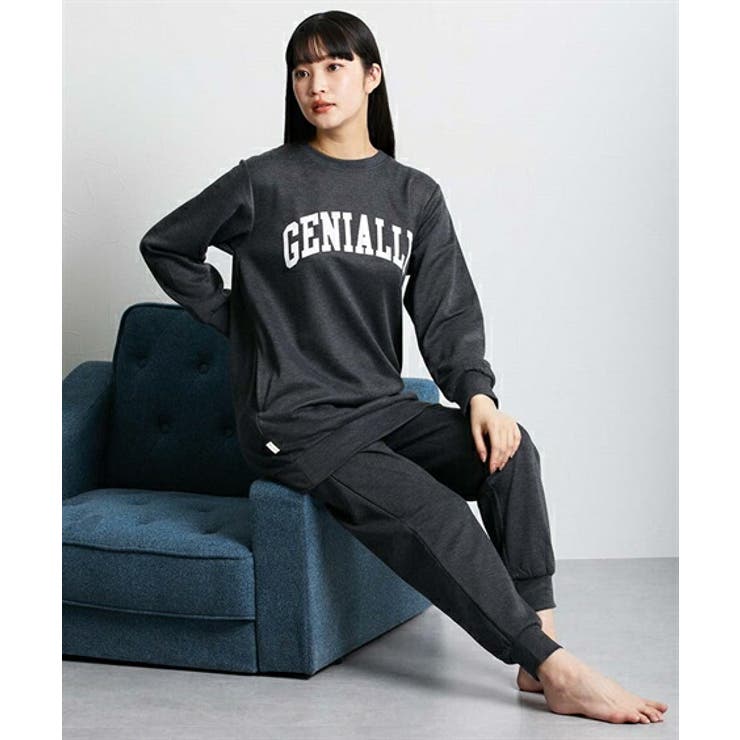 やわらかダンボールニットビッグトレーナー風ロゴ入りルームウェア上下セット | nissen | 詳細画像8