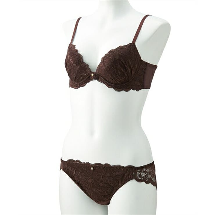 B85-E95 脇高フローラルレースブラジャーショーツセット[品番