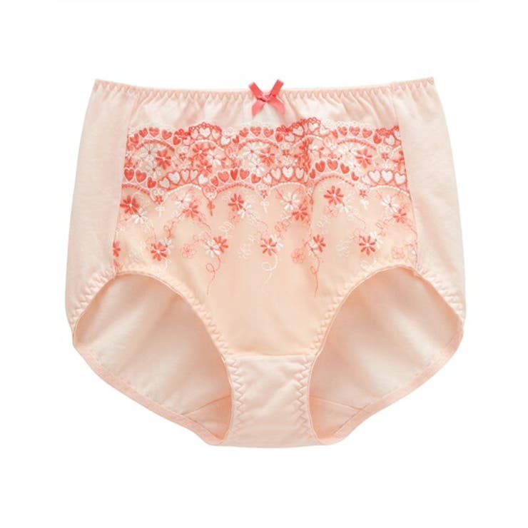 オレンジ | 綿１００％ レースがおなかにあたりにくい深ばき丈ショーツ【1枚から買える！】 | nissen