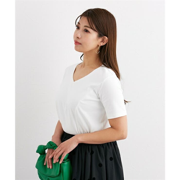 FS-F3L)【大きい胸専用】美ラインVネック半袖Tシャツ[品番