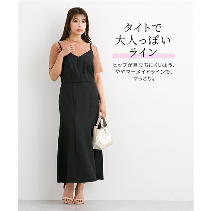ワンピース ひざ丈 レディース 大きい胸専用 ウエスト マークタイト