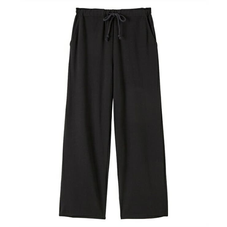 黒無地 | 3L 4L 5L 6L 綿混スムースルームパンツ | nissen