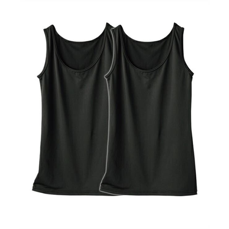 黒2枚 | 超冷感 タンクトップ2枚組（接触冷感・吸汗速乾・UVカット） | nissen