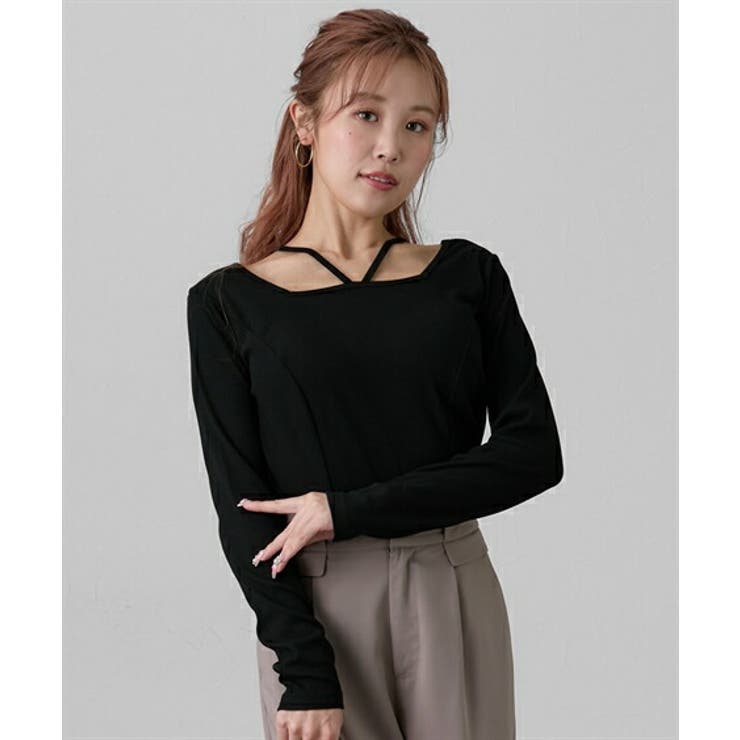ブラック(ストラップ衿) | トップス M L | nissen