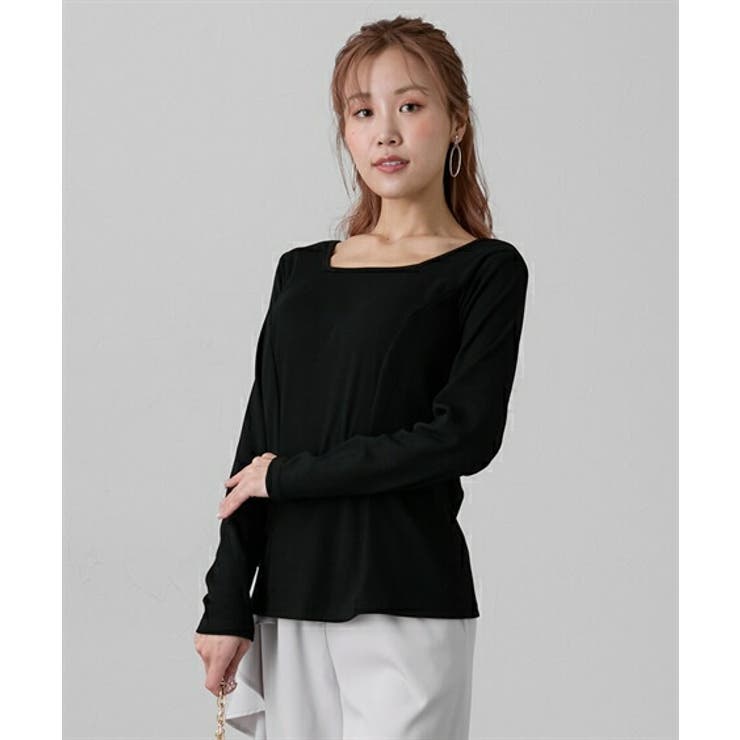 ブラック(スクエアネッ | トップス M L | nissen