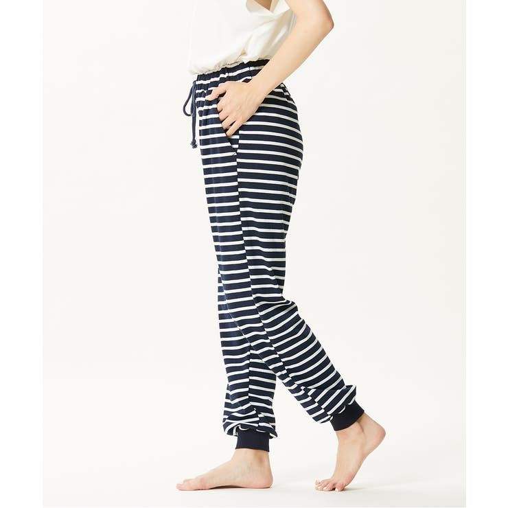 S M L LL 3L 綿混スムース裾リブルームパンツ | nissen | 詳細画像9 