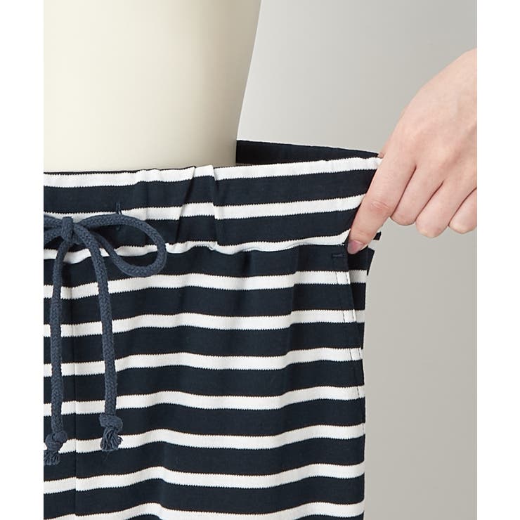 S M L LL 3L 綿混スムース裾リブルームパンツ | nissen | 詳細画像17 