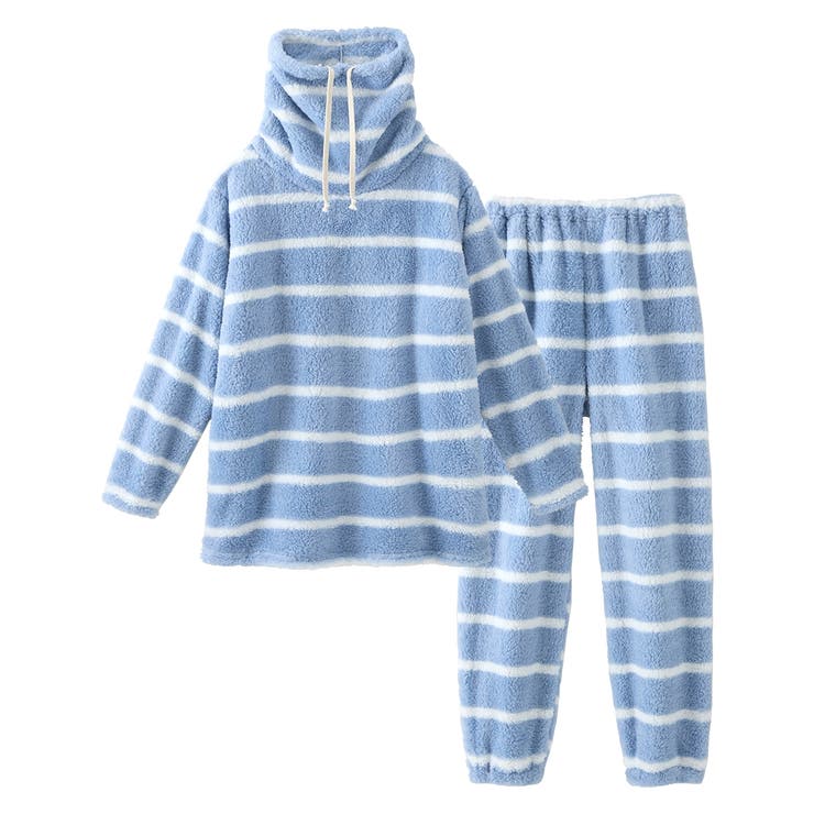 ブルー系ボーダー | パジャマ ルームウェア M | nissen