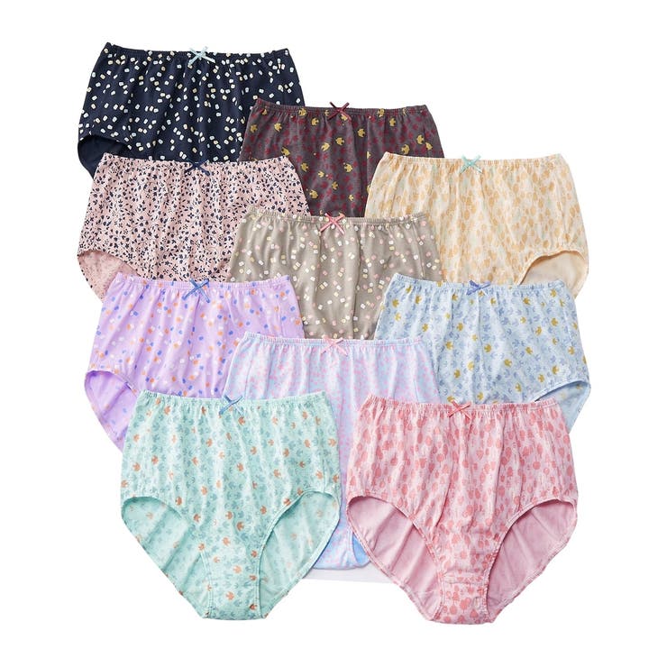 綿１００％プリント ゴムが肌側にあたらないショーツ１０枚組 | nissen | 詳細画像17 