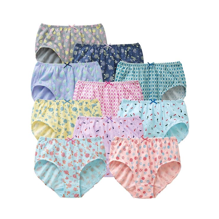 綿１００％プリント ゴムが肌側にあたらないショーツ１０枚組 | nissen | 詳細画像19 