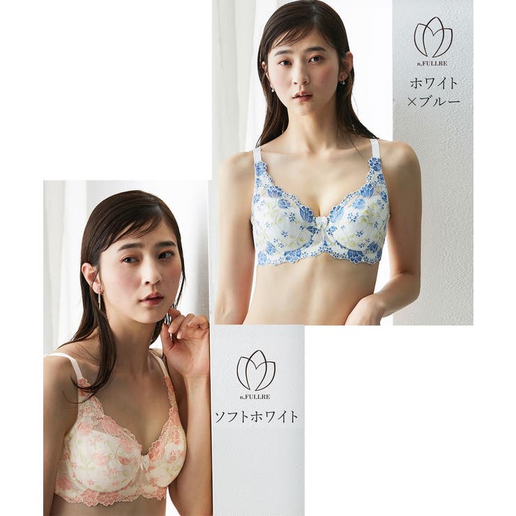 C90－G110 脇高フルカップブラジャー（チューリップ柄）（日本製レース）（ト… | nissen | 詳細画像18 