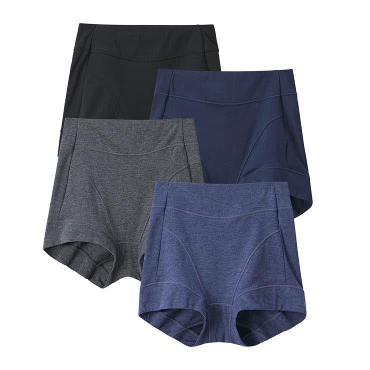 ベーシックカラー(プリントネーム) | テンセルＴＭ繊維・綿混ストレッチお腹・脚口らくちん深ばき丈ショーツ４枚組 | nissen