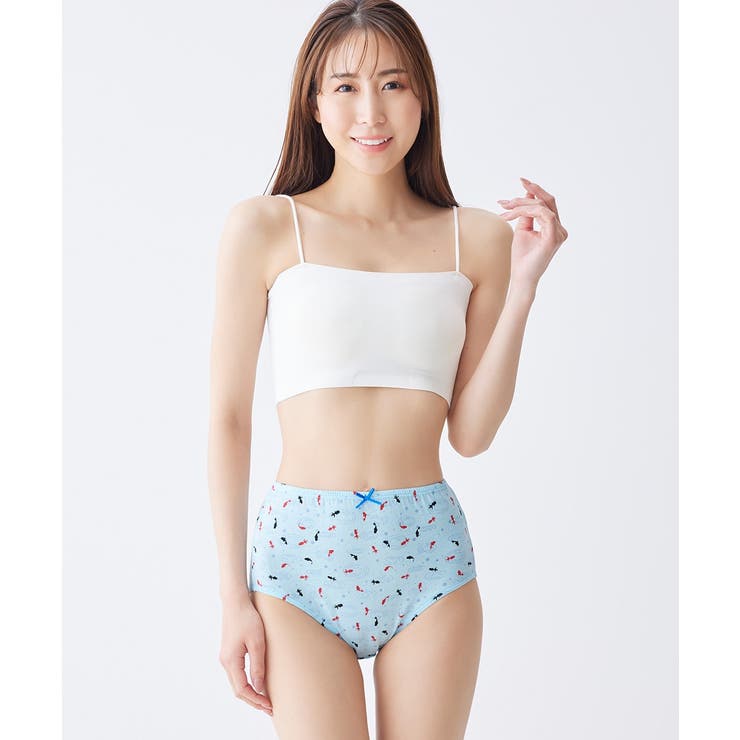 綿１００％プリント ゴムが肌側にあたらない深ばき丈ショーツ１０枚組 | nissen | 詳細画像16 