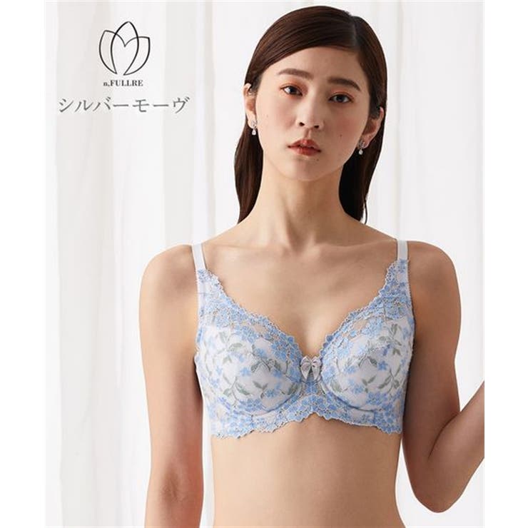 脇高編レースフルカップブラジャー（わすれな草柄）（日本製レース）（トリンプ）（n… | nissen | 詳細画像17 