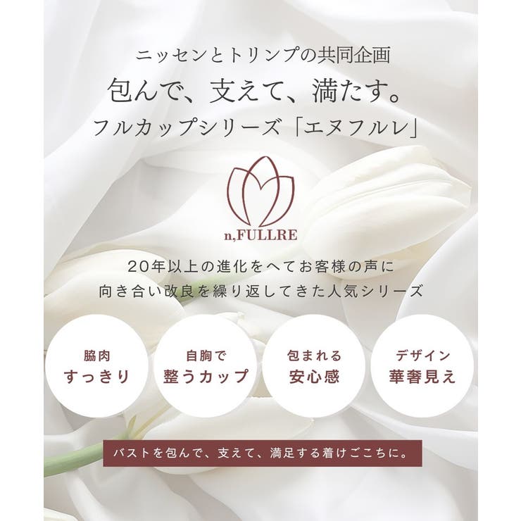 脇高編レースフルカップブラジャー（わすれな草柄）（日本製レース）（トリンプ）（n… | nissen | 詳細画像2 