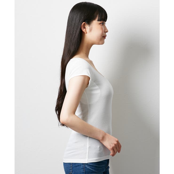 吸汗速乾 綿混汗取り付フレンチ袖インナー２枚組 | nissen | 詳細画像14 