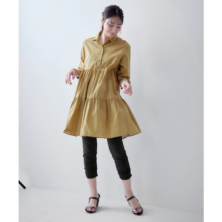 綿混 接触冷感裾シャーリング7分丈レギンス2枚組（UVカット） | nissen | 詳細画像11 