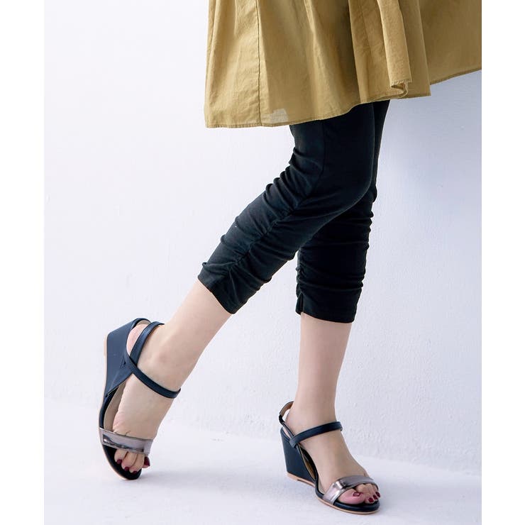 綿混 接触冷感裾シャーリング7分丈レギンス2枚組（UVカット） | nissen | 詳細画像12 