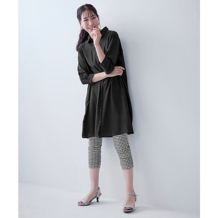 綿混 接触冷感裾シャーリング7分丈レギンス2枚組（UVカット） | nissen | 詳細画像13 